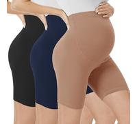 VALANDY Creamlush Maternity Shorts Over The Belly- 5" Pregnancy Biker Shorts Lounge Yoga Pants (S-XL)