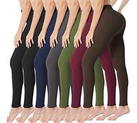 VALANDY High Waisted Leggings for Women Buttery Soft Stretchy Tummy Control Workout Yoga Running Pants One&Plus Size, 7 Black2/Navy/Dark Gray/Brown/Olive/Burgundy, L-XL