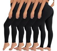 VALANDY High Waisted Leggings for Women Stretch Tummy Control Workout Running Yoga Pants Reg&Plus Size, 5 Packs-Black*5, Small/Medium