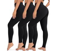 VALANDY High Waisted Leggings for Women Stretch Tummy Control Workout Running Yoga Pants Reg&Plus Size, 3 Packs-Black*3, XXL