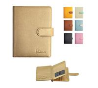 Valante 3-fold RFID AirTag travel passport wallet with 21 pockets and card slots, Gold, 6*4 inch, Handy and Functional