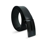 VALANTI Leather Belts for Men - Genuine Buffalo Leather Belt | Brown & Black Leather Belts | Classic Men's Belt for Office, Formal and Business | Stylish Trim-to-Fit Belt with Gift Box (Black)