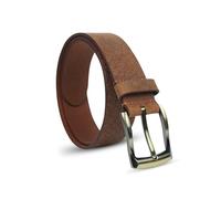 VALANTI Leather Belts for Men - Genuine Buffalo Leather Belt | Tan & Brown Leather Belt | Classic Men's Belt for Jeans, Trousers and Everyday Wear | Belt with Gift Box (Brown, M-43 Inches)