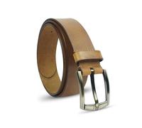 VALANTI Leather Belts for Men - Genuine Buffalo Leather Belt | Tan & Brown Leather Belt | Classic Men's Belt for Jeans, Trousers and Everyday Wear | Belt with Gift Box (Tan, L-47inches)