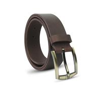 VALANTI Leather Belts for Men - Genuine Buffalo Leather Belt | Tan & Brown Leather Belt | Classic Men's Belt for Jeans, Trousers and Everyday Wear | Belt with Gift Box (Brown, XL-51inches)