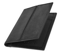 VALANTI Leather Card Holder Wallet for Men & Women - Slim RFID Blocking Minimalist Wallet - 9 Slot Credit Card Holder & Money Organiser - Premium Mens Wallets UK with Gift Box (Black)