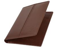 VALANTI Leather Card Holder Wallet for Men & Women - Slim RFID Blocking Minimalist Wallet - 9 Slot Credit Card Holder & Money Organiser - Premium Mens Wallets UK with Gift Box (Brown)