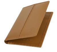 VALANTI Leather Card Holder Wallet for Men & Women - Slim RFID Blocking Minimalist Wallet - 9 Slot Credit Card Holder & Money Organiser - Premium Mens Wallets UK with Gift Box (Tan)