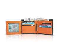 Valanti Zipper Leather Wallet for Men - Slim RFID Blocking Wallet with Card Holder, Credit Card Protector, Luxury Mens Leather Wallet - Stylish Birthday Gifts for Men, Gadgets & Accessories (Orange)