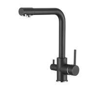 VALAZ Osmosis 3-Way Matte Black | Kitchen Sink Taps | High Pressure, Single-Handle, 360° Rotate, Water Saving | Easy and Quick Installation | Stainless Steel, Nile Series