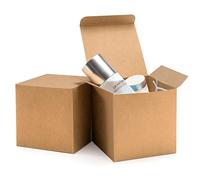 ValBox 4x4x4 Brown Gift Boxes 50PCS Kraft Paper Boxes with Lids for Gifts, Crafting, Cube, Cupcake Boxes, Easy Assemble Boxes for Party Favor