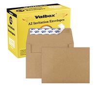 ValBox A2 Invitation Envelopes 100 Qty 4.375x5.75" Brown Kraft Envelopes Self Seal for Invitations, Photos, Wedding, Announcements, Thank you Notes, RSVP, Greeting Cards | 4-3/8 x 5-3/4 Inches(A2)