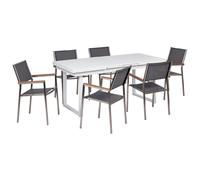 Garden Dining Set 6 Seater VALCANETTO/GROSSETO Grey/ White Metal