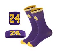 Valcatch Basketball Socks with Wristband Handband for Boys Girls, Athletic Socks Basketball Wristband Sports Headband Cheerleading Uniform Accessories Team Sport Gear for Kids Teens