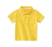 Valcatch Boys Girls School Uniform Polos, Toddler Kids Short Sleeve T-Shirts with Contrast Trim Collar and Cuffs, Summer Plain Color Children Sports Wear Shirt Top & Tee for 1 2 3 4 5 6 7 Years