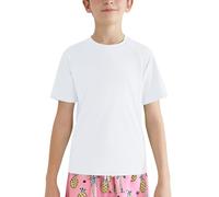 Valcatch Boy's Girls UPF 50+ Rash Guard Swim Shirts Kids Teens Quick Dry Athletic Short Sleeve T Shirt UV Fishing Surfing Water Beach Tops Running Workout Gym Active Tee Shirt White