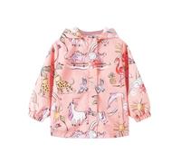 Valcatch Boys Girls Waterproof Jacket, Kids Windbreaker Fleece Lined Hooded Rain Coat, Cartoon Print Lightweight Zip Raincoat with Hood, Water & Wind Resistant School Outdoor Jackets for Autumn Winter