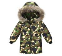 Valcatch Boys Girls Winter Coat Kids Puffer Jacket, Green Camouflage, 2-3Y