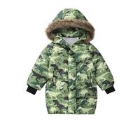 Valcatch Boys Girls Winter Coat Kids Puffer Jacket, Green Dinosaur, 9-10Y
