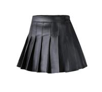Valcatch Girls' Faux Leather Skirt Pleated Mini SkirtS Skorts High Waist Skater Skirts with Lined Shorts for Kids & Teen & Toddler Age 2-14 Years