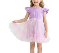 Valcatch Girls Princess Tulle Dress Little Kids Sleeveless/Long Sleeve Ruffle A-Line Dress for Casual Birthday Christmas Wedding Party 3 4 5 6 7 8 Years