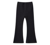 Valcatch Little Girls Ribbed Flared Pants Leggings Casual Elastic High Waisted Yoga Pants Kids Solid Bell Bottoms Trousers Fall Outfits for 3-8 Years Black