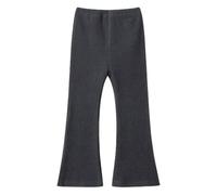 Valcatch Little Girls Ribbed Flared Pants Leggings Casual Elastic High Waisted Yoga Pants Kids Solid Bell Bottoms Trousers Fall Outfits for 3-8 Years Dark Grey
