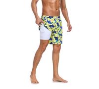 Valcatch Mens Swim Trunks UPF 50+ Swimming Shorts with Compression Liner Quick Dry Water Sports Surf Beach Shorts Stretchy 2 in 1 Board Shorts with Pockets Summer Bathing Suit Lightweight Swimsuits