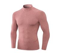 Valcatch Men's Thermal Base Layer Half Zip Long Sleeve Compression Tops Fleece Lined Gym T Shirts Running Sports Ski Top Quick Dry Lightweight Breathable