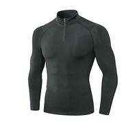 Valcatch Men's Thermal Base Layer Half Zip Long Sleeve Compression Tops Fleece Lined Gym T Shirts Running Sports Ski Top Quick Dry Lightweight Breathable