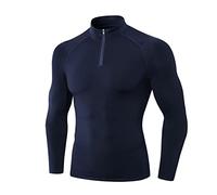 Valcatch Men's Thermal Base Layer Half Zip Long Sleeve Compression Tops Fleece Lined Gym T Shirts Running Sports Ski Top Quick Dry Lightweight Breathable
