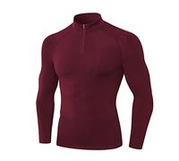 Valcatch Men's Thermal Base Layer Half Zip Long Sleeve Compression Tops Fleece Lined Gym T Shirts Running Sports Ski Top Quick Dry Lightweight Breathable