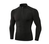 Valcatch Men's Thermal Base Layer Half Zip Long Sleeve Compression Tops Fleece Lined Gym T Shirts Running Sports Ski Top Quick Dry Lightweight Breathable
