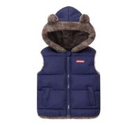 Valcatch Toddler Infant Baby Boys Girls Bear Hooded Gilet Warm Waistcoat with Zipper Windproof Fall Winter Vest Sleeveless Jackets Warm Outerwear Bodywarmer Age 1-6 Years