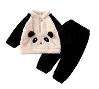 Valcatch Toddler Kids Pyjamas Set Fleece PJs Sets 2 Piece Lounge Set Half Zip Pullover Sweatshirt Top and Trousers Casual Tracksuit Fall Winter Clothes Set for 1 2 3 4 5 6 7 Years