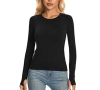 Valcatch Womens Thermal Tops Ladies Thermal Underwear Long Sleeve Vest with Thumb Holes Fall Winter Base Layer Comoression Shirt & Warm Wicking Undershirt for Ski Running Hiking Cycling Cold Gear