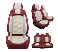 VALCLA Car Seat Covers Full Set for Audi Q3 Q5 A4 A3 A6 Q7 A1 A5 A7 A8 TT R8 1995-2023, Waterproof Non-Slip Wear-Resistant Leather Car Seat Protectors for Front Rear Seats Cars,B Red