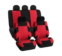 VALCLA Car Seat Covers Set for Ford Ranger T6 Ranger Double 2015-2024, All-Season Breathable Anti-Slip Car Seat Protector, Full Car Seat Cover Sets Universal Cars Seat, C-Red