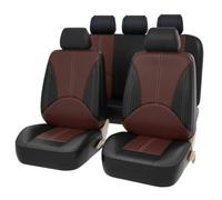 VALCLA Leather Car Seat Covers Full Set for Civic EJ1 EJ7 Coupe/EM FG Coupe/EG EK FK Hatchback, Universal Front Rear Seat Protectors, Waterproof Non-Slip Wear-Resistant Accessories,B Red