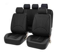 VALCLA Leather Car Seat Covers Full Set for VW CC T-ROC Golf 4 5 6 7 New Beetle Passat 2000-2023 2024, Universal Front Rear Seat Protectors, Waterproof Non-Slip Wear-Resistant Accessories,A Black