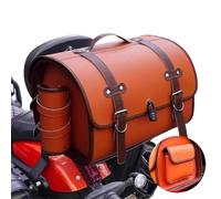 Valcla Motorcycle Tail Bag for CFMoto CF Moto 800MT MT800 800 MT 800 - Leather Motorbike Tailbag & Luggage, Motorcycle Saddle Bag Saddlebags, Rear Seat Storage Bags,D Orange+Brown