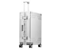 VALCLA Suitcase Aluminum Magnesium Alloy Trolley Case Universal Wheel Metal Suitcase Portable All aluminum Suitcase Suitcase (Color : A, Taille unique : 28in)