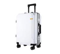 VALCLA Suitcase Large-Capacity Suitcase Universal Wheel Password Box Men's and Women's Portable Trolley Case Suitcase(White,28in)