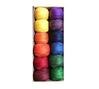 Valdani Hand Dyed Perle Cotton Balls Size 12 100m 12/Pkg-Rainbow Dark