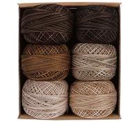 Valdani Perle Cotton Size 12 Embroidery Thread ''Essential Neutrals Kim Diehl'' Sampler Set - 6 Variegated Colors, 109 Yards Each