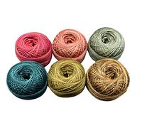 Valdani Perle Cotton Size ~12~ Embroidery Thread Sampler Set - 6 Colors, 109 Yards Each (A Little Crazy in The Fall)