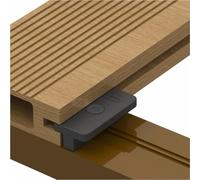 VALDERN 200 pcs Composite Decking Clips Plastic with Screws | Hidden Deck Fasteners WPC T Multipack Fixings, Black, 19x38x11