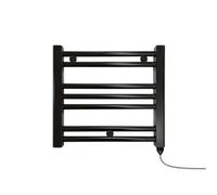 Valdern Black Electric Heated Towel Rail For Small Bathrooms And Cloakrooms