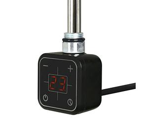 VALDERN Digital Thermostatic Electric Black Towel Rail Heating Element with LCD Display 400W - 600W - 800W - 1000W (600W)