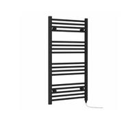 Valdern Matt Black Electric Towel Rail Radiator 500mm (W) X 1000mm (H)